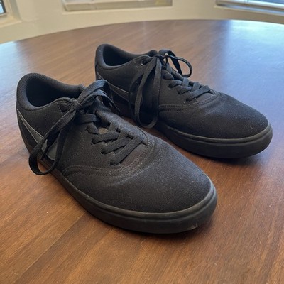 Nike SB Check Shoes Mens Size 9 Black Canvas Low Top Skate Sneakers 843896-002