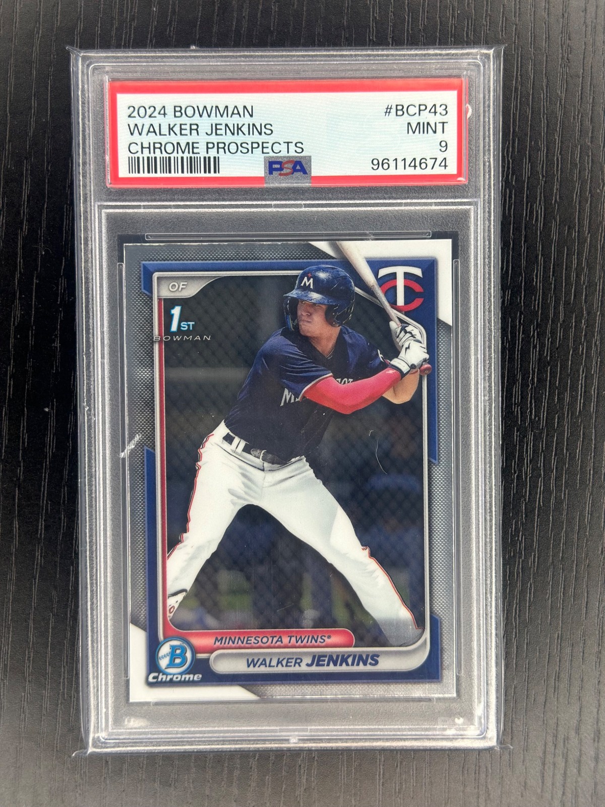 2024 Bowman Chrome Prospects Walker Jenkins BCP43 1st Rookie PSA 9 Mint Twins