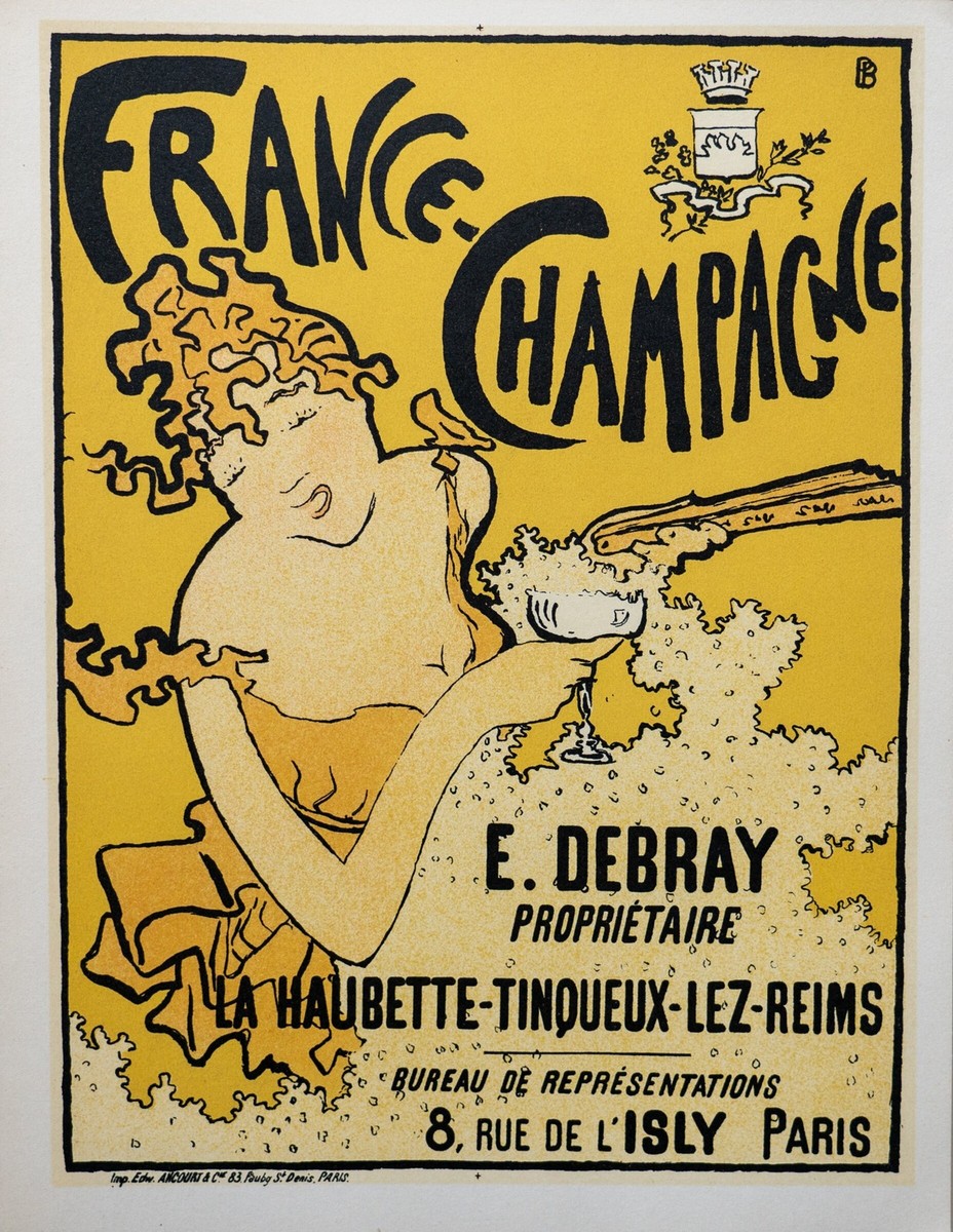 1891 Pierre Bonnard France-Champagne Poster Vintage 1950s