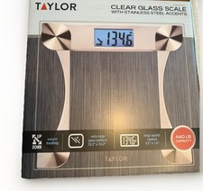 Taylor Digital Glass Bathroom Scale - Clear Glass- 7595W- New In Unopened Box