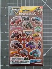 19-PCS MONSTER JAM Puffy Sticker Sheet Monster Trucks Feld Motor Sports Official