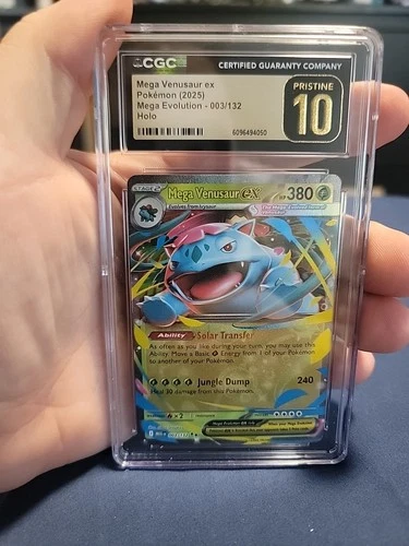 Mega Venusaur ex 003/132 Me01: Mega Evolution Holo CGC Graded Pristine 10