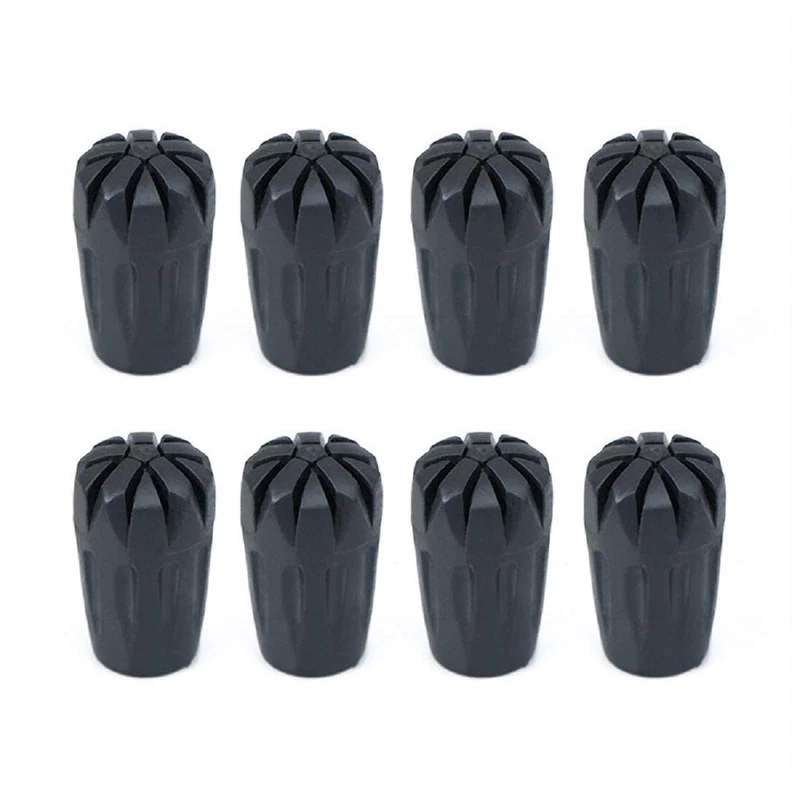 8 Piece Rubber Trekking Pole Tips Hiking Walking Sticks Caps Ends Replacement