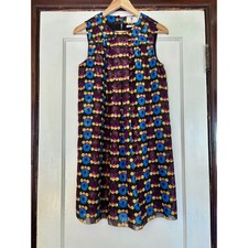 Anna Sui for Target Colorful Metallic Sleeveless Disco Shift Dress — Size Small
