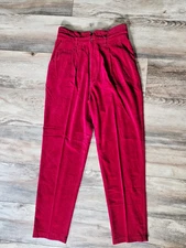 Vintage Women's Gitano Dark Red Pants | Size 12 | 100% Cotton