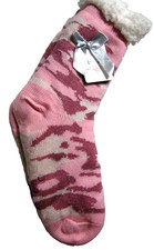 Women's Slipper Socks By Alexa Rose, Sock Sz 9-11, Shoe Sz 5-9, Non-Slip, Camo