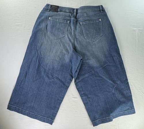 NWT Lane Bryant Wide Leg Capri Jeans Womens Size 20 Blue Denim Pockets - Picture 2 of 8