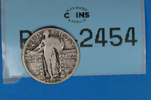 1926 25C STANDING LIBERTY SILVER QUARTER EARLY US TYPE COIN RAW-2454