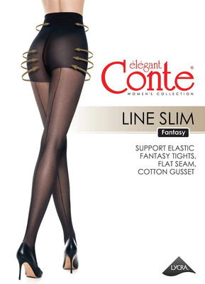 Conte Line Slim 40 Den - Shaping Fantasy Women's Tights with a seam imitation 