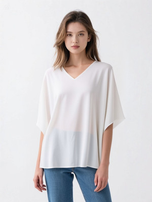 Basic Apparel Blouse Shirt Oversized Simone Batwing Top Martini M