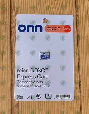 Onn 512GB MicroSDXC Express Card - Compatible Nintendo Switch 2 *NEW and SEALED*
