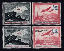 Dt. Besatzung WK II Frankreich Flugpostvignetten Mi. II - V Postfrisch **
