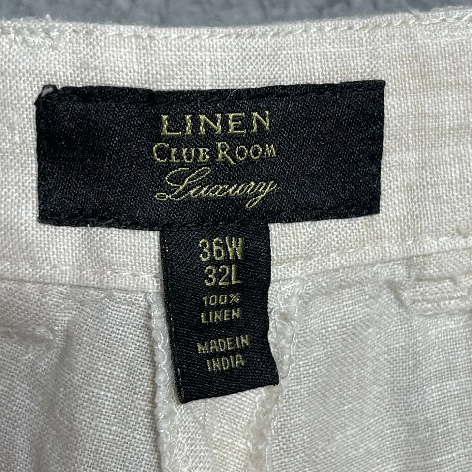 Club Room Luxury Men’s Pants 36X32 100% Linen Old Money Preppy - Image 3 of 4