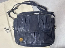 Will Leather Goods Blue Leather Crossbody Bag