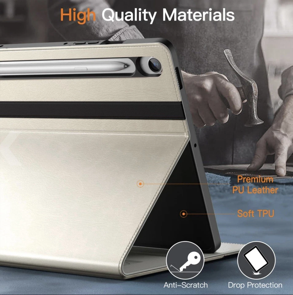 JETech Case for Samsung Galaxy Tab S9 FE 10.9-Inch with S Pen Holder, (Beige) - Image 4 of 4