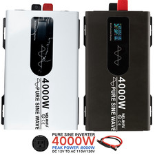 Solar Power Inverter 4000W 8000W 12V to 120V 60HZ Off Grid Pure Sine Wave LCD