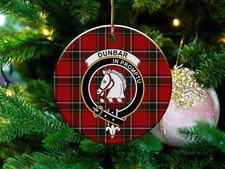 Dunbar Clan Scottish Tartan Crest Ceramic Ornament
