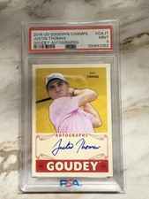 2016 Upper Deck Goodwin Champions Goudey Autographs Justin Thomas Psa 9