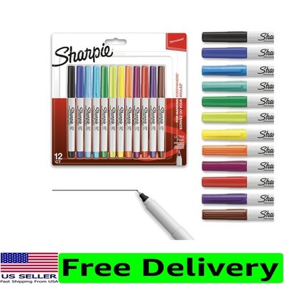 Ultra Fine Point Markers - 12 Assorted Colors for Artistic Expression
