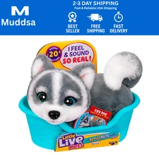 Little Live Pets My Really Real Puppy Mini Aurora the Husky, Interactive Plush T