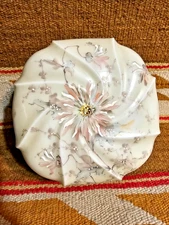 FANTASTIC BIG  7" WAVECREST HAND PAINTED HINGED DRESSER BOX CF MONROE w LINER!