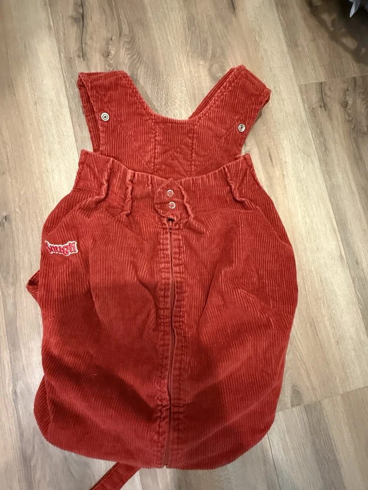 Mochila portabebés SNUGLI vintage años 70 naranja MOD pana algodón EE. UU. Foto 2 de 4