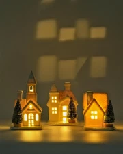Christmas Porcelain Light Up Village Houses Tabletop Decor