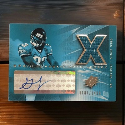 2004 Upper Deck SPX Greg Jones Rookie Patch Autograph Numbered /1499 Jaguars
