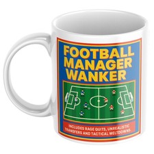 Football Manager Wanker 11oz Gift Mug Christmas Xmas For Him Man Her Dad Grandad
