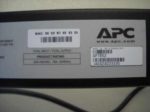 APC AP7852 PDU METERED RACK MOUNT POWER DISTRIBUTION UNIT 24 OUTLET 1 PH INPUT - Picture 3 of 3