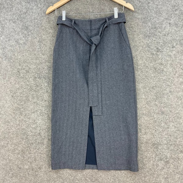 Forcast Skirt Womens 4 Grey Straight & Pencil Pockets Belt Lined Business 4922