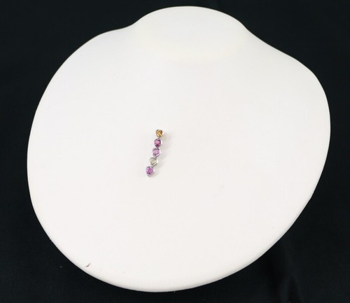 Sapphire 2.74ct 5P Heart Pendant 18K 750 White Gold - Picture 4 of 4