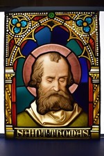 100 Year Old Zettler Stained Glass Window of St. Thomas (CU76) chalice co