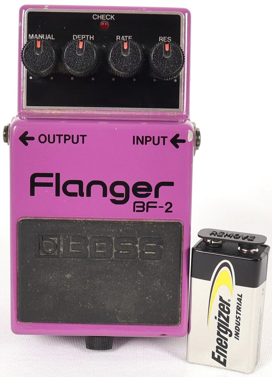 1985 Boss BF-2 Flanger Electric Guitar Effect Pedal Green 1985 Boss BF-2 Flanger Electric Guitar Effect Pedal Green