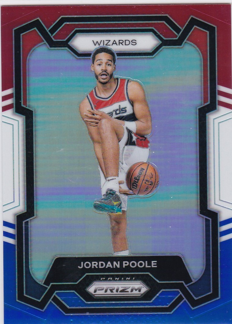 2023-24 Panini Prizm 51 Jordan Poole Prizms Red White and Blue Wizards