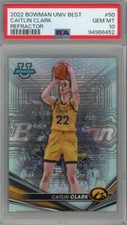2022-23 Topps Bowman University Best Caitlin Clark Base Refractor #50 PSA10