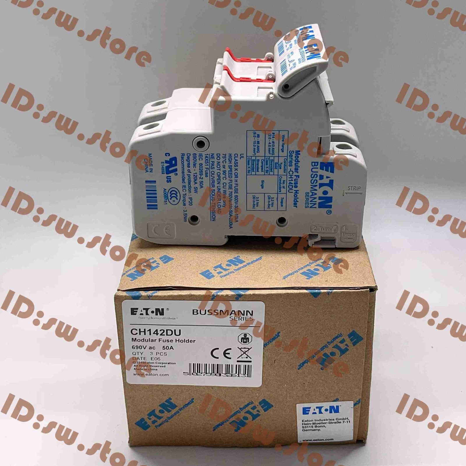 1pcs New For Fuse Holder CH142DU 14x51 50A 690V