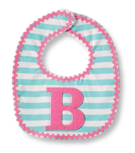 Mud Pie Initials Baby Girl B Striped Bib - Picture 1 of 1