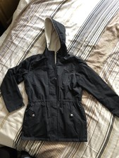 Woman Black Reversible Waterproof Jacket Size Xs