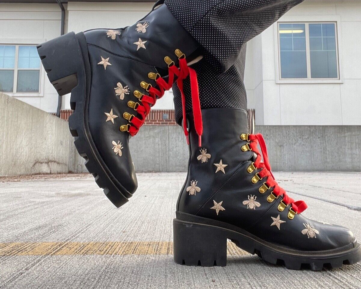 Gucci Crystal Belt Chunky Gucci Boots Gucci Black Jeweled Belted