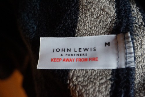 John Lewis Striped Velour Robe - M - WAS £70 - CUSTOMER RETURN - Picture 6 of 15