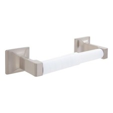 Design House Double Post Metal Toilet Paper Holder in Satin Nickel/Silver