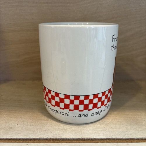 Palo de colección ShoeBox Hallmark Friends grueso pensamiento pizza queso pepperoni 1987 - Imagen 2 de 7