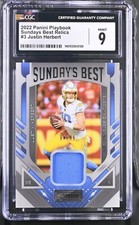 ONLY MINT 9 NONE HIGHER 2022 Playbook Justin Herbert Sunday's Best Patch SSP
