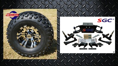 Club Car DS Golf Cart 6'' A-Arm Lift Kit + 10'' Wheels and 22'' AT Tires 1982-2003