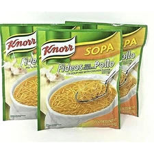 Knorr Fideos Pollo Pasta Soup Mix With Chicken Flavor 3.5 oz- Pack of 3