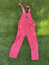 Vintage OshKosh B'Gosh Children Size 5 Red Striped Overalls Made in USA