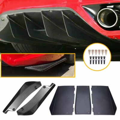 4 Fins Diffuser Rear Spats Splitter Bumper Spoiler Chin Lip for Audi A6 A7 Q7 S3