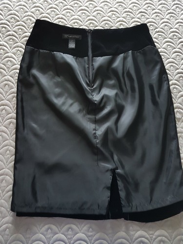 INC Velvet Midi Skirt Straight Pencil High Waist Back Slit Sz2 S Career new $155 - Picture 6 of 6