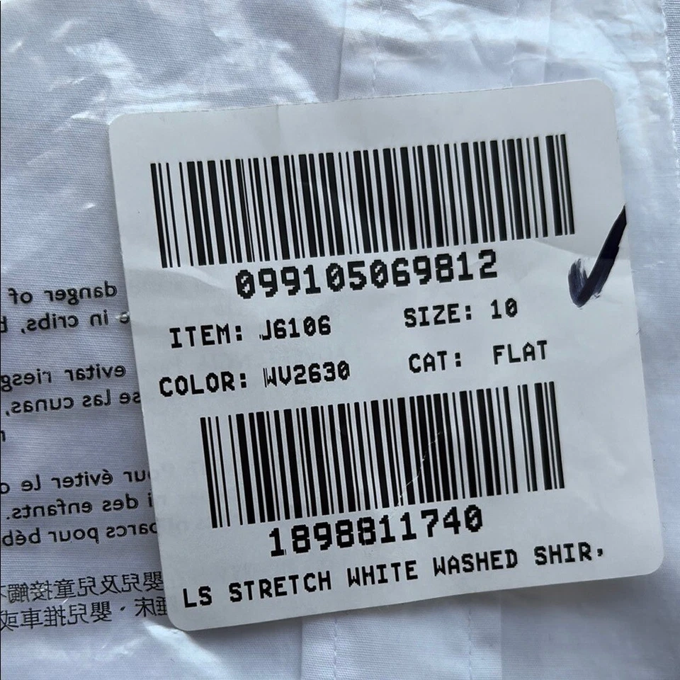 J Crew Kids' long-sleeve flex washed shirt Size 10 white - Image 3 of 4